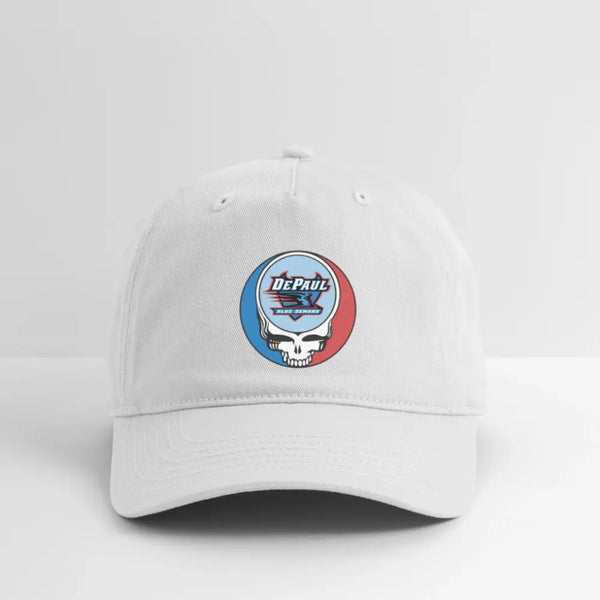 DePaul University Grateful Dead Stealie Dad Hat - white